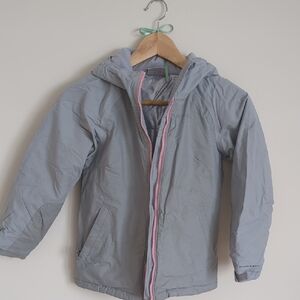 Columbia Kids Gray Ski Jacket with Pink Trim